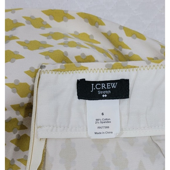 J.Crew Women's Stretch Skirt Size 6 Geometric Diamond Print Knee Length Pencil - Picture 3 of 12